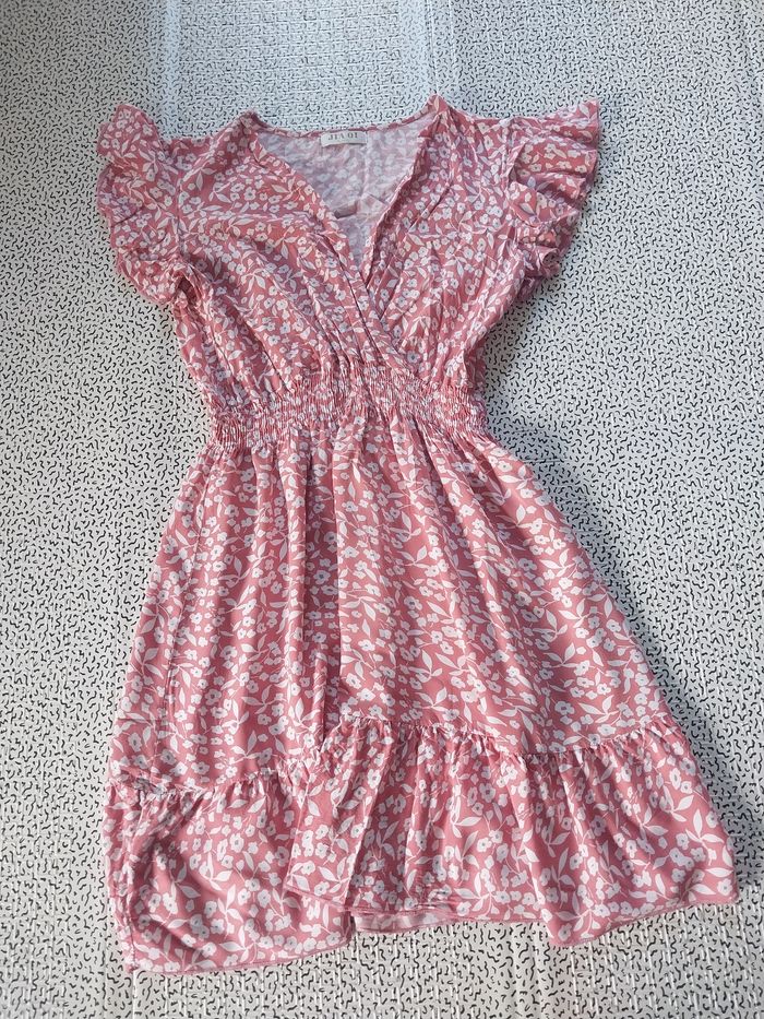 Robe fleurie rose/blanc – Taille XL - photo numéro 2
