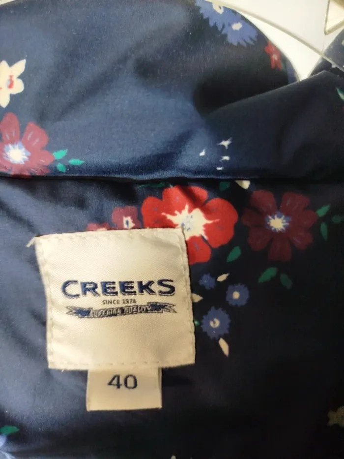 Doudoune creeks bleu marine à fleur T40 Taille L A833 - photo numéro 13