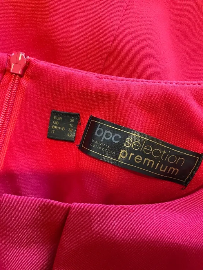 Robe fourreau rouge BPC effet portefeuille - Taille 38 - photo numéro 8