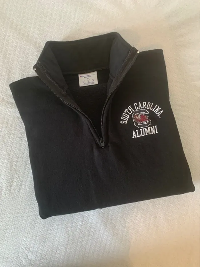 Sweat shirt Noir Champion avec demi zip « South Carolina Alumni Esprit Universitaire - photo numéro 2