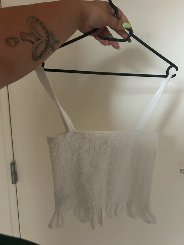Crop top blanc H&M taille M Neuf - photo numéro 4