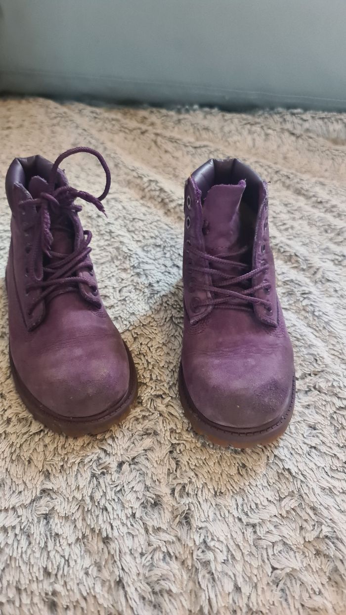 Boots Timberland cuir violet - photo numéro 4