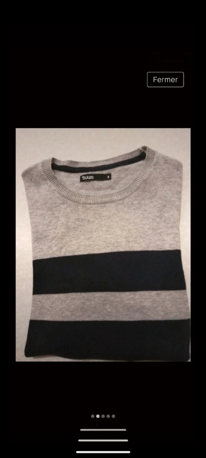 Pull Jules gris. Taille S. - photo numéro 2