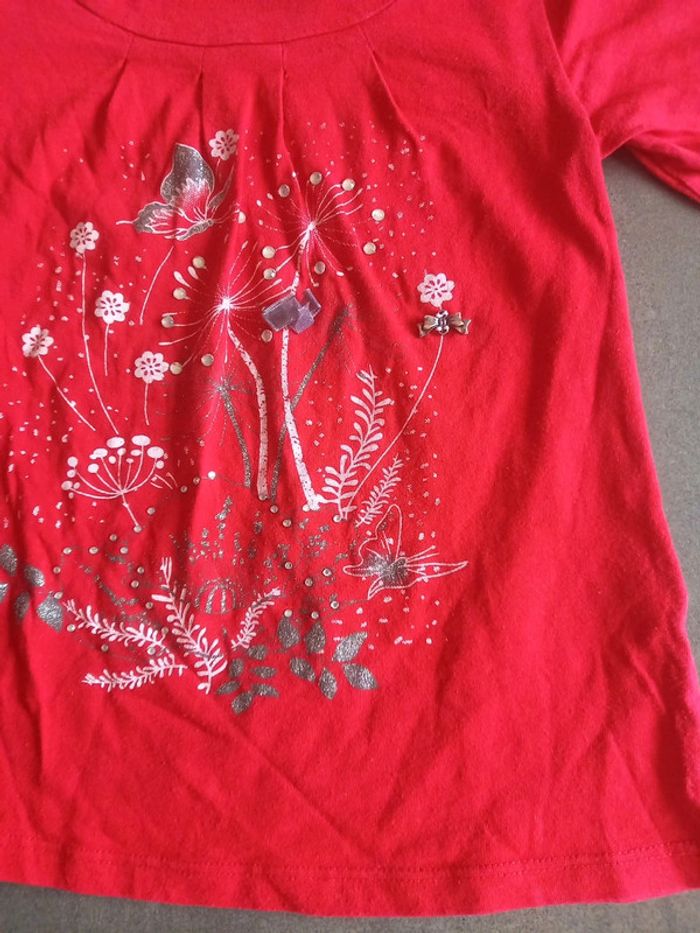 Tee-shirt Orchestra rouge manche longues 5 ans - photo numéro 4