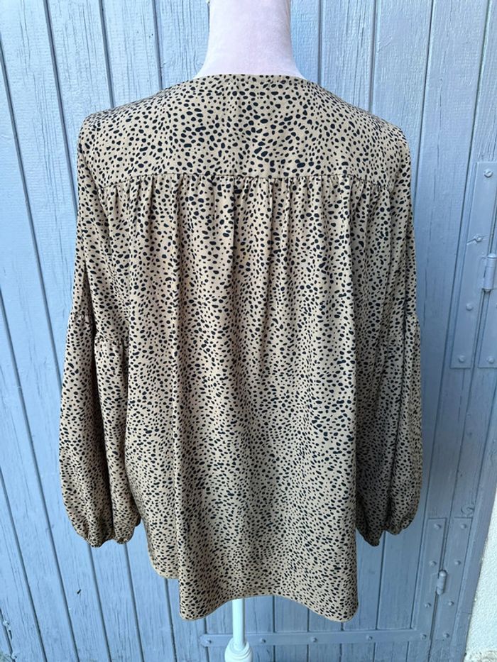 Blouse manches longues décolleté léopard shein été légère - photo numéro 3