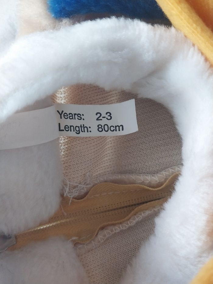 Combinaison déguisement peluche 2-3 ans – 80 cm - photo numéro 5