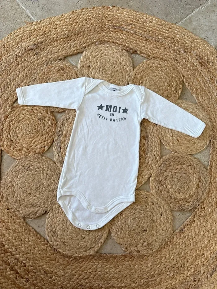 Lot de 3 bodies manches longues Petit bateau 3 mois - photo numéro 2