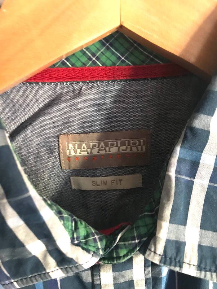 Chemise à carreaux bleu et noir homme Napapijri taille M - photo numéro 5