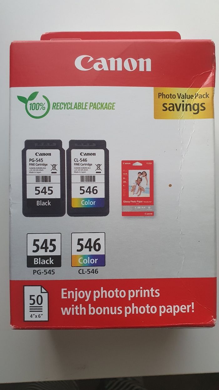 Cartouches  d'encre  canon  545 546
