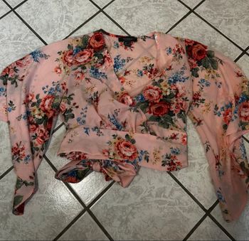 Blouse rose à fleurs – Primark – Taille S - Très bon état