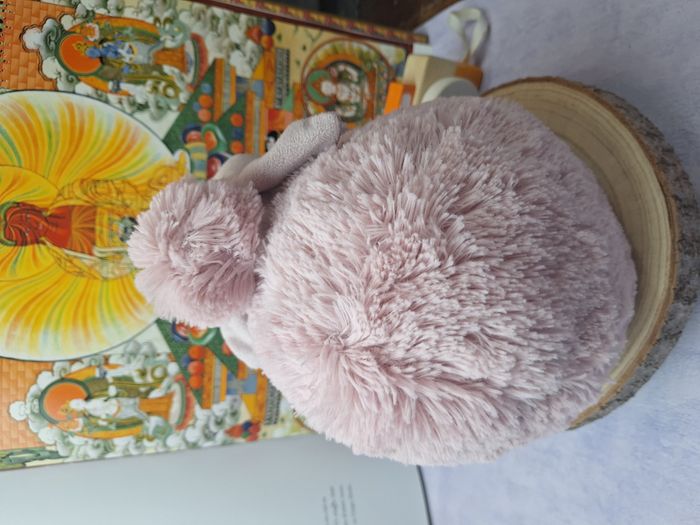 Peluche mouton rose boule tout doux à câliner - photo numéro 3