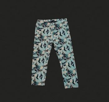 Legging capri fond noir et feuillages kiabi 12 ans neuf