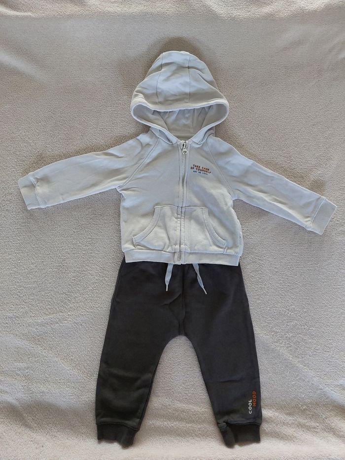 Ensemble jogging blanc marron 18 mois