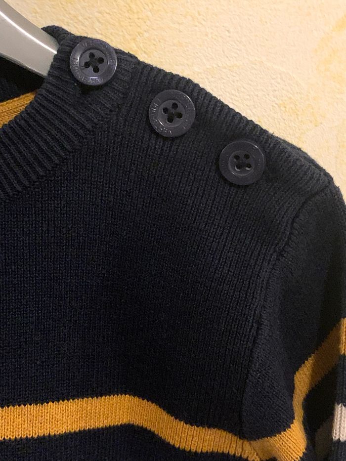 Pull marin bleu garçon en maille Vertbaudet 6 ans - photo numéro 3