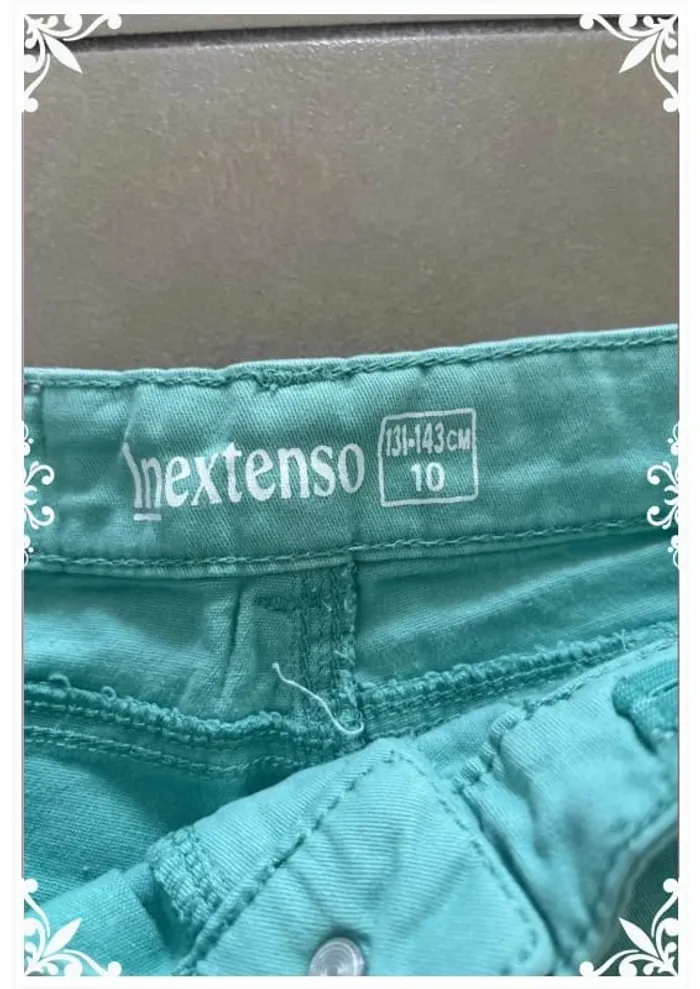 Short en jean vert enfant fille taille 10 ans - photo numéro 4