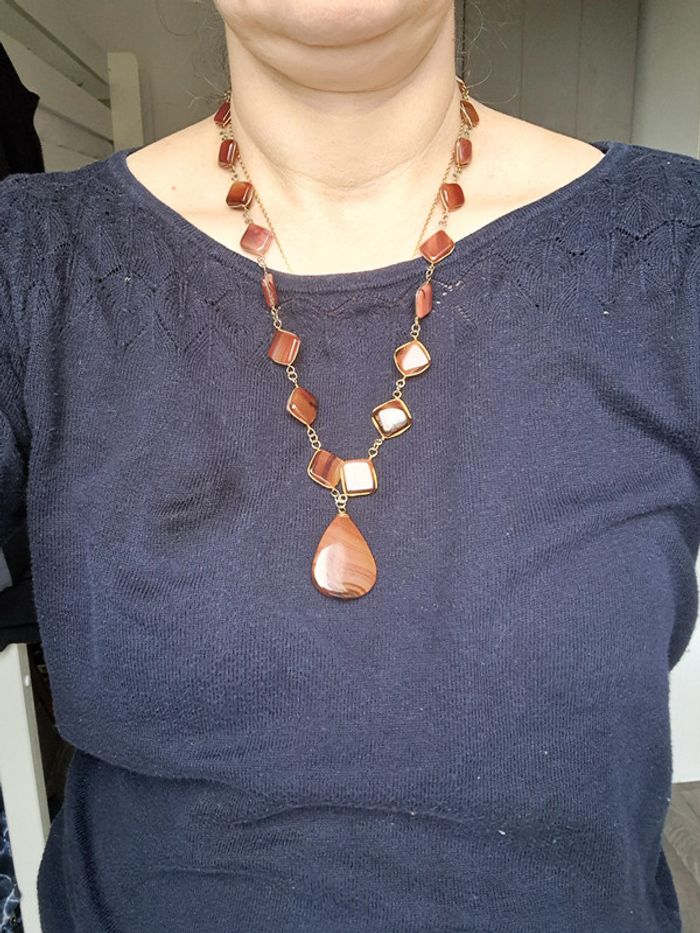 Collier long en agathe - photo numéro 8
