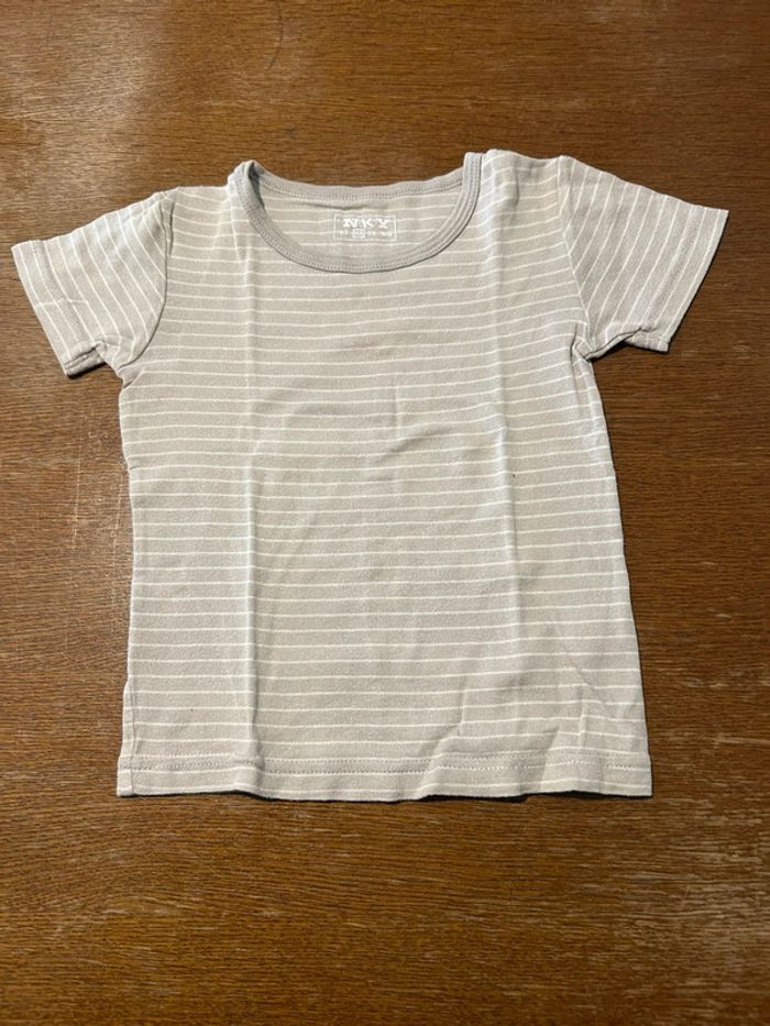 T-shirt manche courte marron et beige