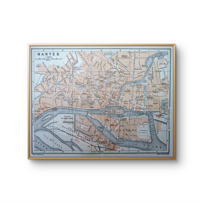 Imprimée en 1902, plan de Nantes, Loire-Atlantique. Original Vintage Authentique. - photo numéro 10