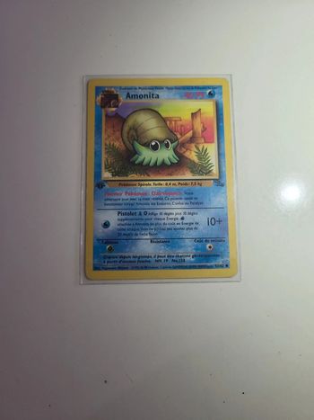 Carte Pokémon Fossile Amonita 1ère édition