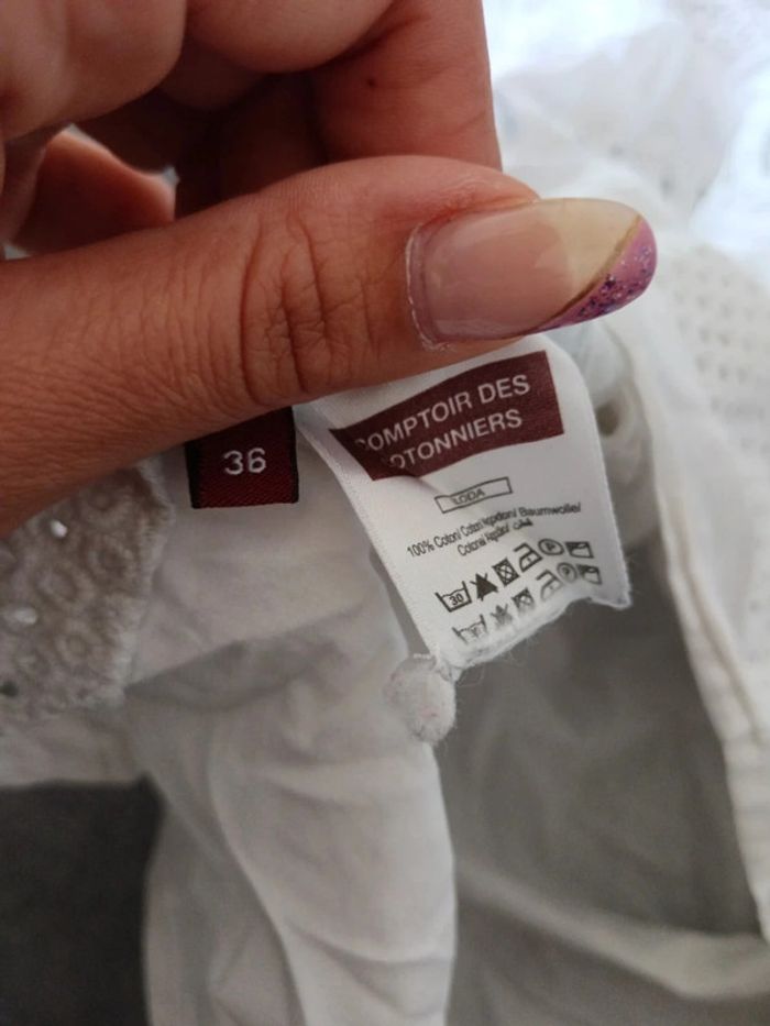 C59 blouse blanche Comptoir des cotonniers 36 - photo numéro 4