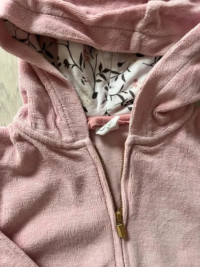 Sweat zippé peau de pêche cool club 5 ans rose - photo numéro 2