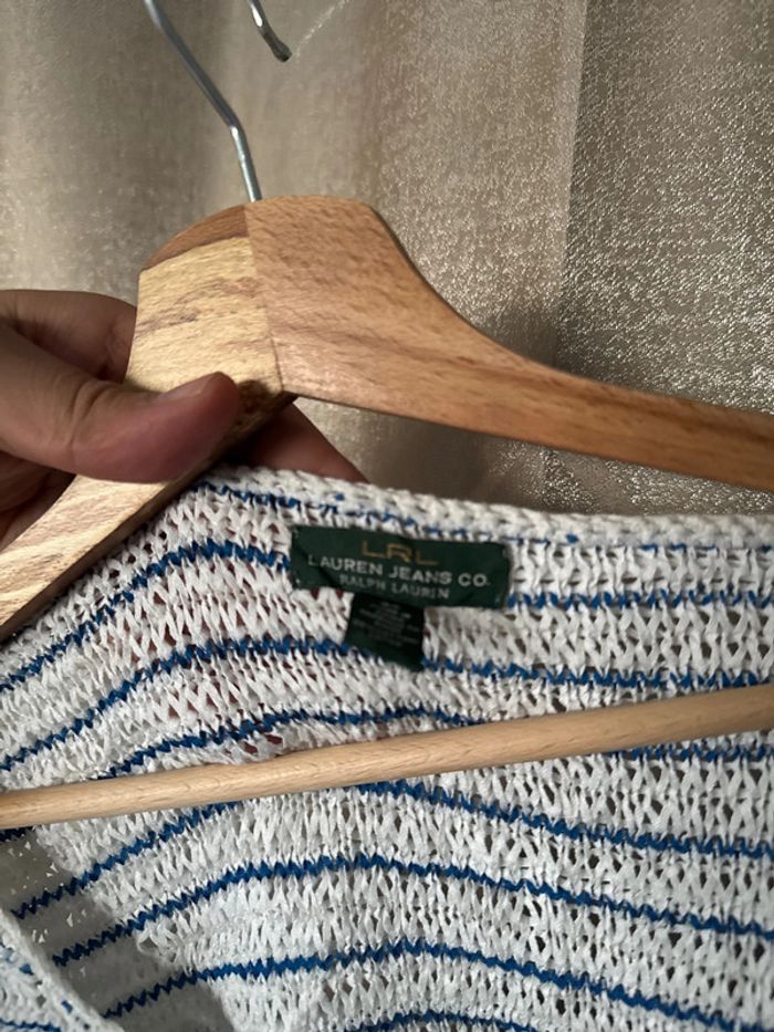 Pull femme Ralph Lauren rayé bleu/blanc – Taille XXXL – Très bon état - photo numéro 7