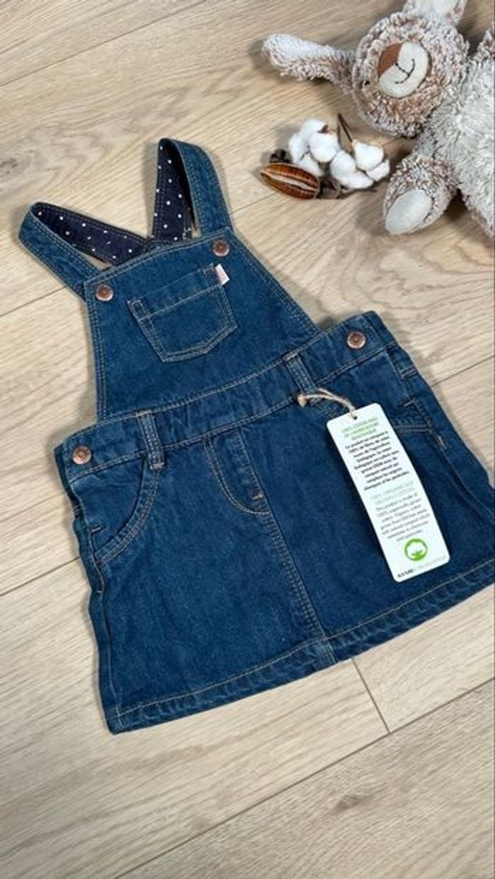 Robe Bébé salopette en jean Bio - 6 mois