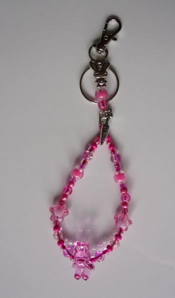 Porte clé ou Déco de sac à main lapin Rose Fuchsia