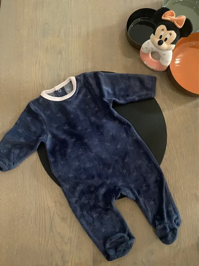Pyjamas 6 mois Mots d’enfants rose bleu marine - photo numéro 6