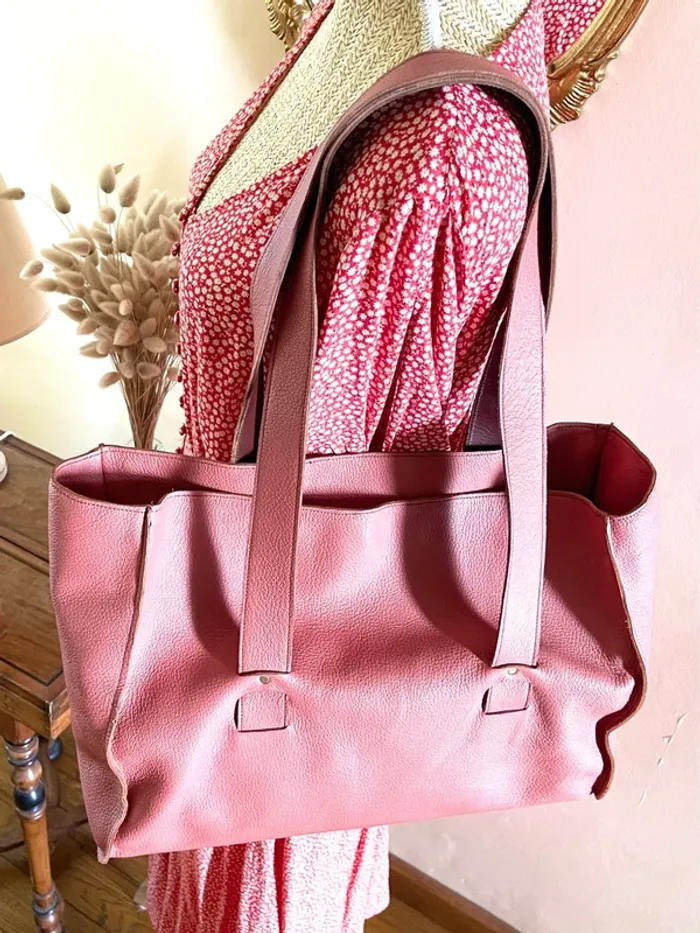 Sac en Cuir Rose de Qualité – Élégance et Couleur - photo numéro 5