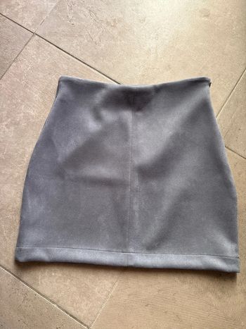 Jupe bleu effet daim 34