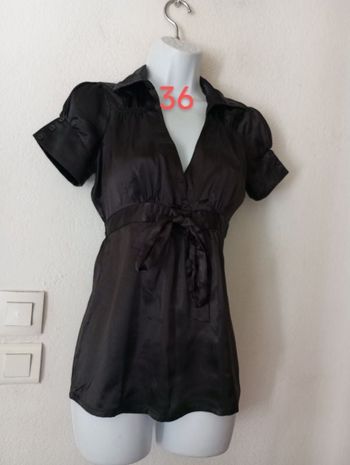 Blouse cache coeur satinée femme 36