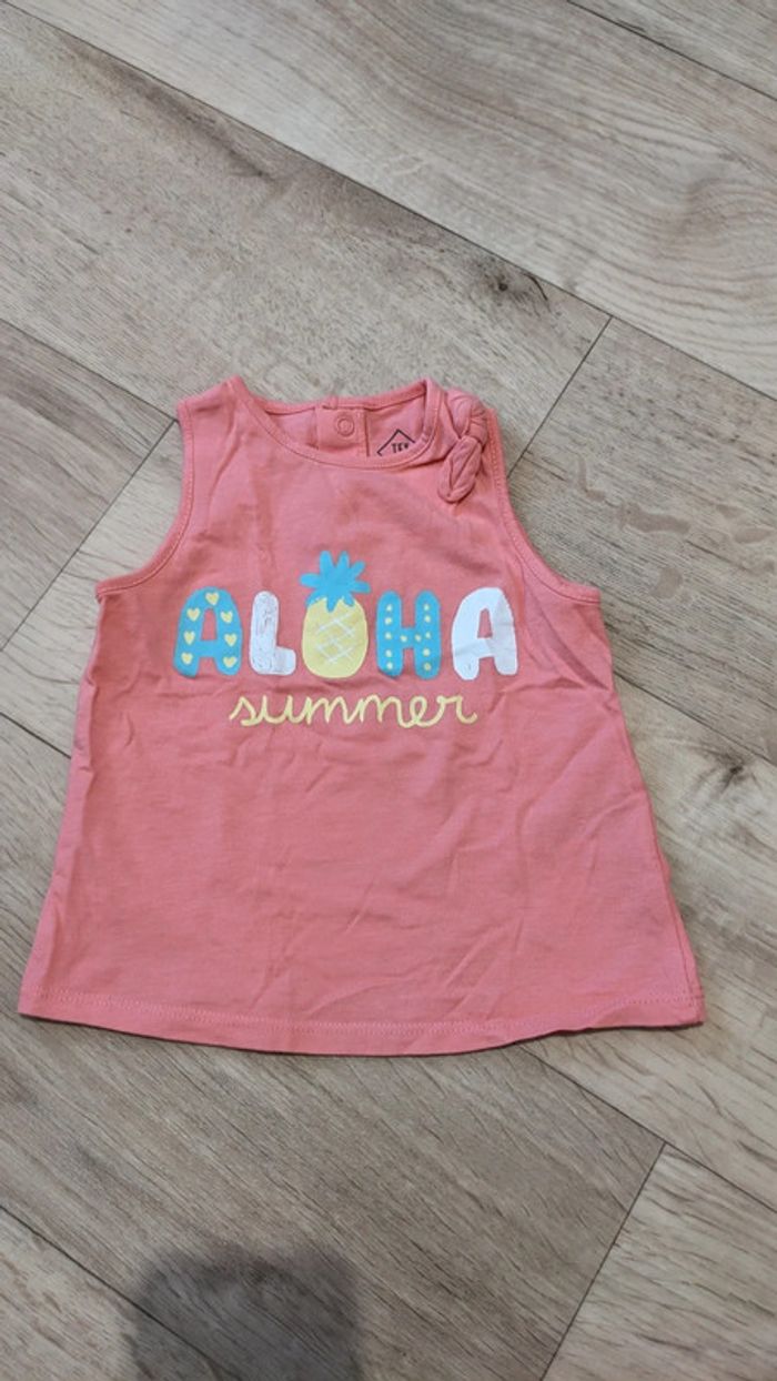 Débardeur d'été Rose Tex 12 Mois