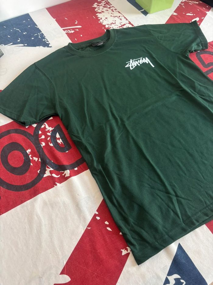 T-shirt Stussy Rework taille S vert logo dans le dos bouche - photo numéro 7