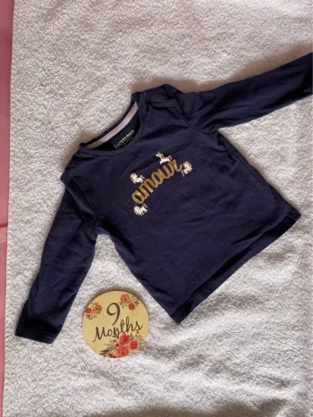 Tee shirt licorne (amour) 9 mois