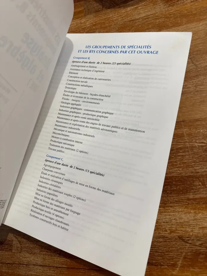 Livre bts industriels groupement mes B, c, d analyse et algèbre tome 1 - photo numéro 5