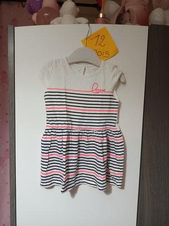 Robe ete rayée love 12 mois 