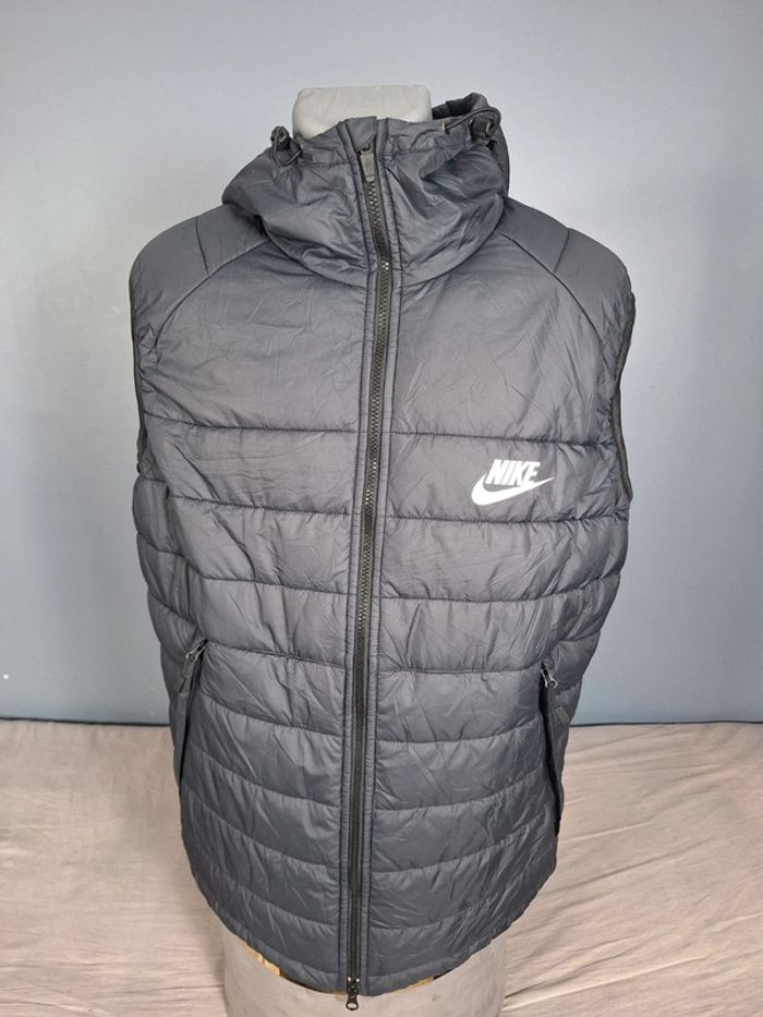 Doudoune sans manches nike vintage - homme noir taille xl - floqué (523)