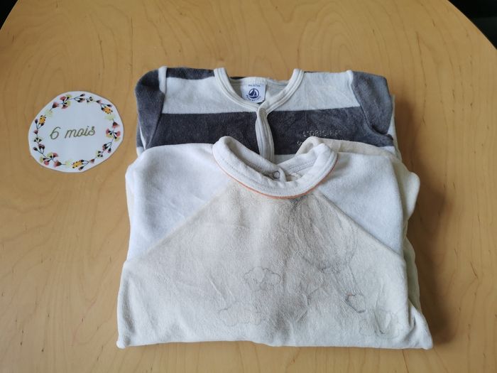Lot de 2 pyjamas en velour bébé 6mois petit bateau