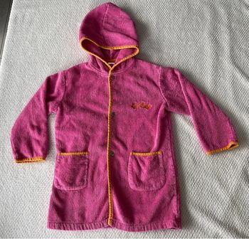 Peignoir en éponge rose fushia bébé fille 18-24 mois