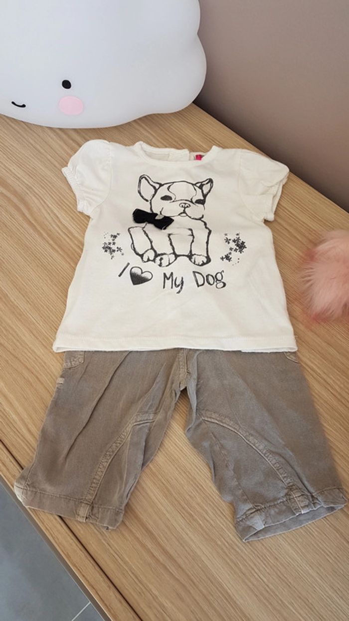 Ensemble tee shirt et pantalon 2 en 1 taille mois