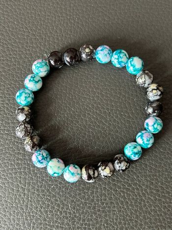Bracelet noir et turquoise en perles taille unique jamais porté