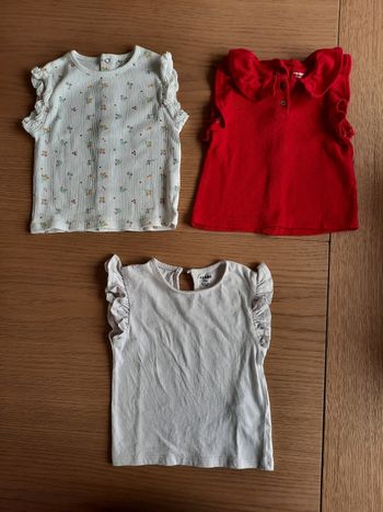 Lot de 3 t-shirts / débardeurs fille 9 mois