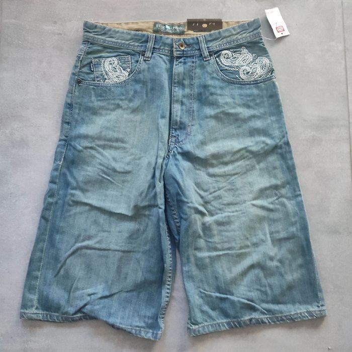 Bermuda large baggy short vintage jeans denim hip hop streetwear Ecko y2k 2000 taille 32us fr42 - photo numéro 2