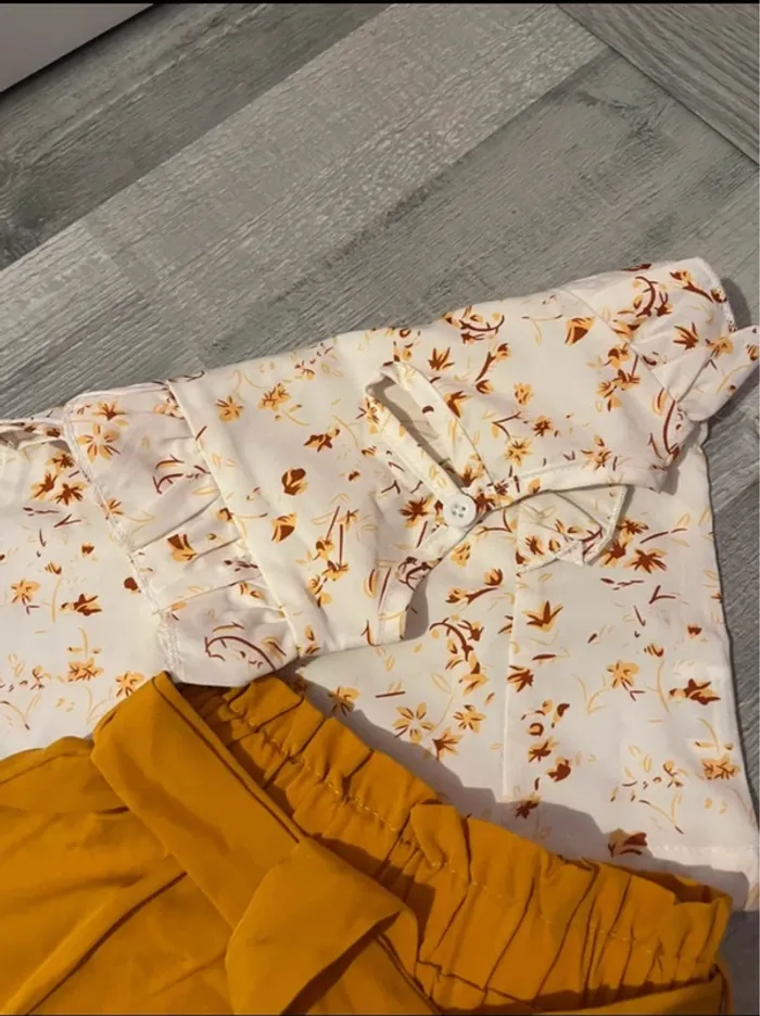 Ensemble Tee shirt+short moutarde 🌼 - photo numéro 4