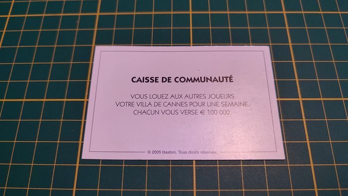 Carte caisse de communauté villa de cannes Monopoly Et si le Monopoly était inventé aujourd'hui #C22