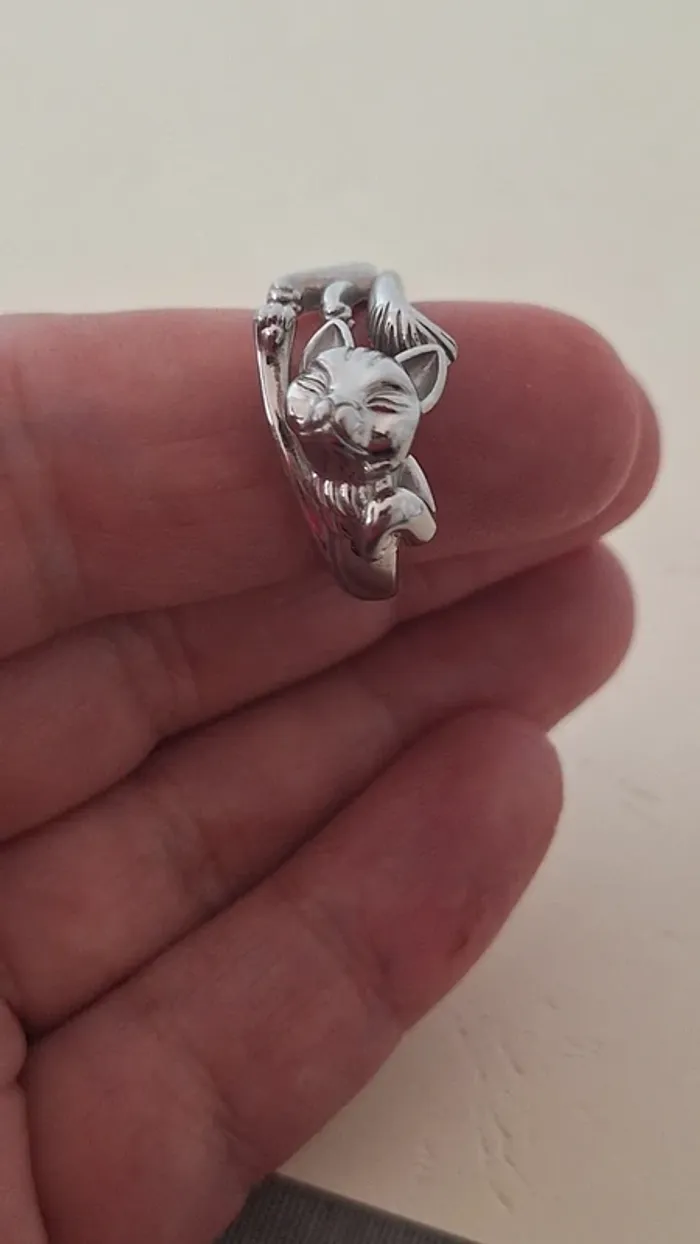 🐱 Bague en argent 925 motif chat 🐱 - photo numéro 4