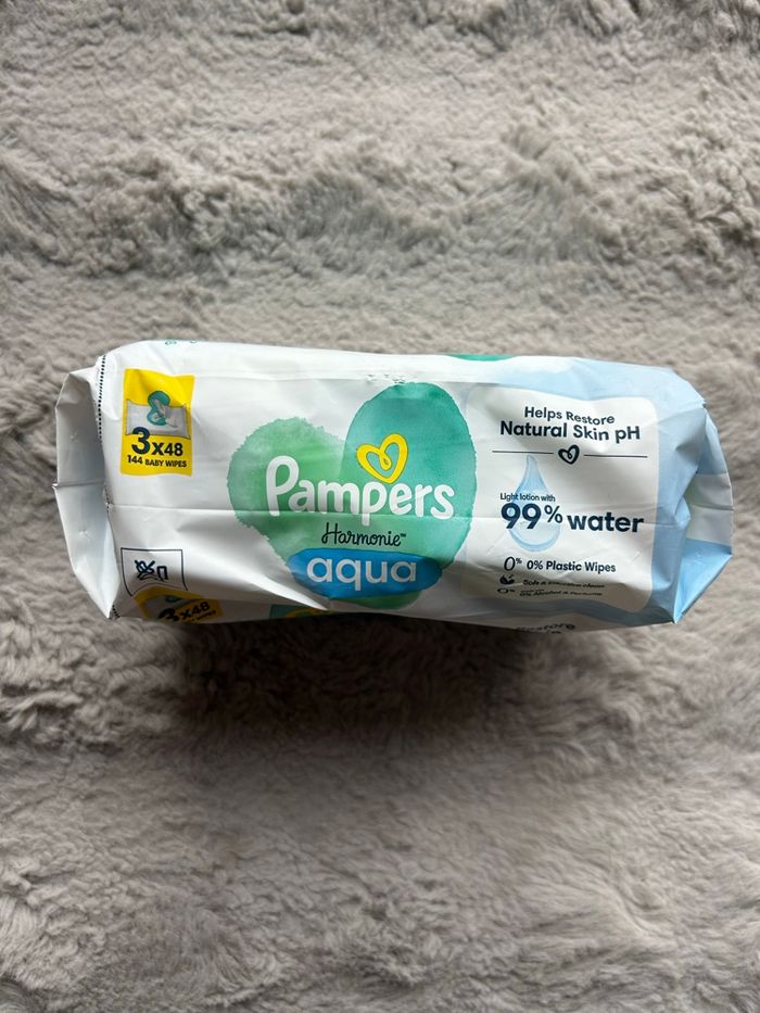 3 paquets de lingettes Pampers Aqua - photo numéro 2
