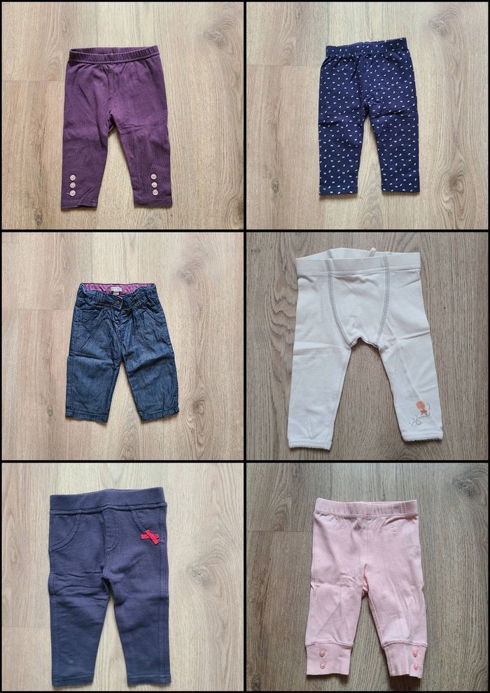Lot de 6 pantalon et legging fille 6 mois - photo numéro 2