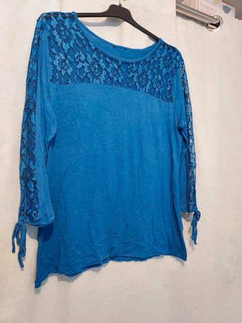 Superbe maillot manche 3/4femme dentelle